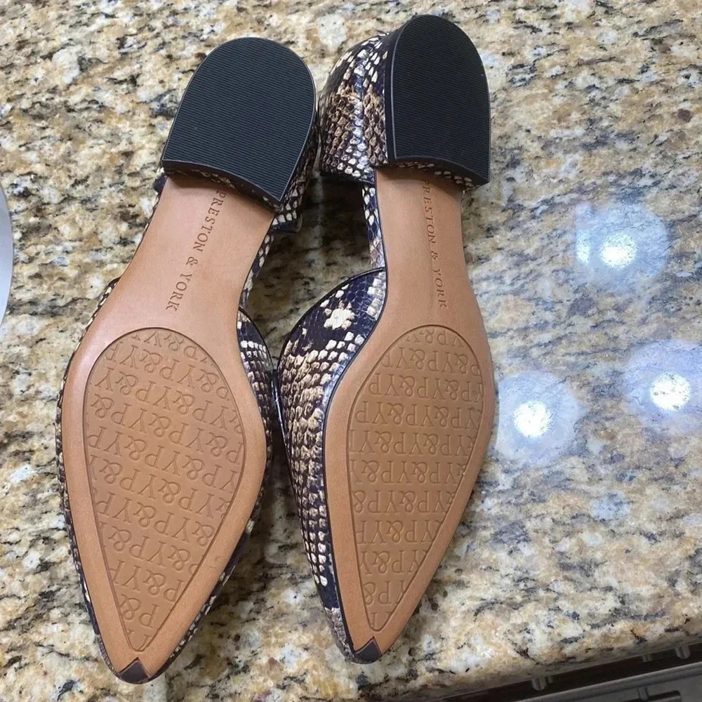 Preston & York Shannon Snake Print d'Orsay Flats - Picture 7 of 9